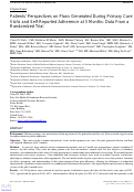 Cover page: Patients Perspectives on Plans Generated During Primary Care Visits and Self-Reported Adherence at 3 Months: Data From a Randomized Trial.