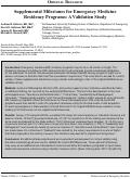 Cover page: Supplemental Milestones for Emergency Medicine Residency Programs: A Validation Study