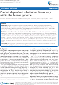 Cover page: Context dependent substitution biases vary within the human genome