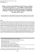 Cover page: Ability of Serum Glial Fibrillary Acidic Protein, Ubiquitin C-Terminal Hydrolase-L1, and S100B To Differentiate Normal and Abnormal Head Computed Tomography Findings in Patients with Suspected Mild or Moderate Traumatic Brain Injury