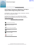 Cover page: Pilot Study of Compassion Meditation Training to Improve Well-being Among Older Adults.