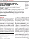 Cover page: Cell reprogramming using extracellular vesicles from differentiating stem cells into white/beige adipocytes.