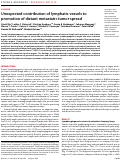 Cover page: Unexpected contribution of lymphatic vessels to promotion of distant metastatic tumor spread