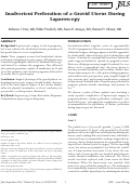 Cover page: Inadvertent Perforation of a Gravid Uterus During Laparoscopy