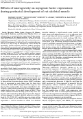 Cover page: Effects of microgravity on myogenic factor expressions  during postnatal development of rat skeletal muscle