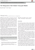 Cover page: The Management of the Pediatric Neurogenic Bladder