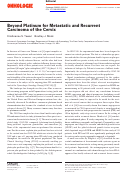 Cover page: Beyond Platinum for Metastatic and Recurrent Carcinoma of the Cervix