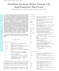 Cover page: Distributed Stochastic Market Clearing With High-Penetration Wind Power