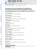 Cover page: Development and content validation of the Multifactoral assessment of perceived social support (MAPSS), a brief, patient-reported measure of social support for use in HIV care