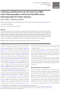 Cover page: Collecting and Monitoring for Northern Fowl Mite (Acari: Macronyssidae) and Poultry Red Mite (Acari: Dermanyssidae) in Poultry Systems.