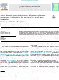 Cover page: School district revenue shocks, resource allocations, and student achievement: Evidence from the universe of U.S. wind energy installations