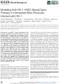 Cover page: Modeling Anti-HIV-1 HSPC-Based Gene Therapy in Humanized Mice Previously Infected with HIV-1