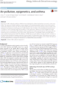 Cover page: Air pollution, epigenetics, and asthma