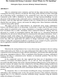 Cover page: The Commercial Energy Consumer: About Whom Are We Speaking?