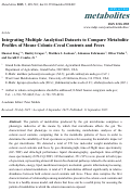 Cover page: Integrating Multiple Analytical Datasets to Compare Metabolite Profiles of Mouse Colonic-Cecal Contents and Feces