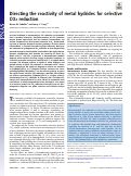 Cover page: Directing the reactivity of metal hydrides for selective CO2 reduction