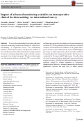 Cover page: Impact of advanced monitoring variables on intraoperative clinical decision-making: an international survey