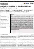 Cover page: Adaptation and validation of the health belief model scale for colorectal cancer screening.