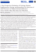 Cover page: 5-Year Prospective Evaluation of Cytology, Human Papillomavirus Testing, and Biomarkers for Detection of Anal Precancer in Human Immunodeficiency Virus-Positive Men Who Have Sex With Men.