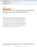 Cover page: Identification of rare sequence variation underlying heritable pulmonary arterial hypertension