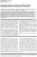 Cover page: Geographic predictors of primary multidrug-resistant tuberculosis cases in an endemic area of Lima, Peru