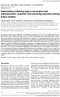 Cover page: Haemophilus influenzae type b vaccination and anthropometric, cognitive, and schooling outcomes among Indian children