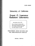 Cover page: HIGH-ENERGY CROSS SECTIONS AND THE CHEW-FRAUTSCHI PARTICLE