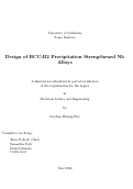 Cover page: Design of BCC-B2 Precipitation Strengthened Nb Alloys