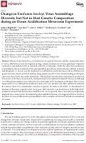 Cover page: Change in Emiliania huxleyi Virus Assemblage Diversity but Not in Host Genetic Composition during an Ocean Acidification Mesocosm Experiment