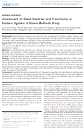 Cover page: Assessment of Blood Donation and Transfusion in Eastern Uganda: A Mixed-Methods Study