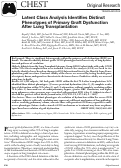 Cover page: Latent Class Analysis Identifies Distinct Phenotypes of Primary Graft Dysfunction After Lung Transplantation