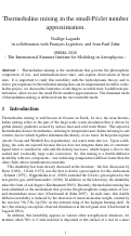 Cover page of Thermohaline mixing with the small Peclet number approximation