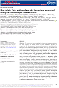 Cover page: Short-chain fatty acid producers in the gut are associated with pediatric multiple sclerosis onset.