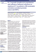 Cover page: IL-7 expands lymphocyte populations and enhances immune responses to sipuleucel-T in patients with metastatic castration-resistant prostate cancer (mCRPC)