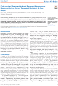 Cover page: Pretransplant Treatment to Avoid Recurrent Membranous Nephropathy in a Kidney Transplant Recipient: A Case Report.