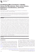 Cover page: Establishing What Constitutes a Healthy Human Gut Microbiome: State of the Science, Regulatory Considerations, and Future Directions