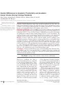 Cover page: Gender Differences in Academic Productivity and Academic Career Choice Among Urology Residents