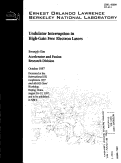 Cover page: Undulator Interruption in High-Gain Free Electron Lasers