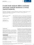 Cover page: A novel small molecule RAD51 inactivator overcomes imatinib-resistance in chronic myeloid leukaemia