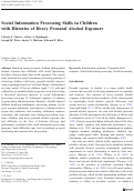 Cover page: Social Information Processing Skills in Children with Histories of Heavy Prenatal Alcohol Exposure