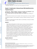 Cover page: Organic contaminants in human breast milk identified by non-targeted analysis.