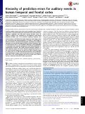 Cover page: Hierarchy of prediction errors for auditory events in human temporal and frontal cortex