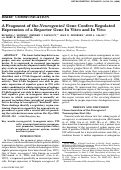 Cover page: A fragment of the neurogenin1 gene confers regulated expression of a reporter gene in vitro and in vivo