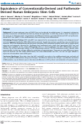 Cover page: Equivalence of Conventionally-Derived and Parthenote-Derived Human Embryonic Stem Cells
