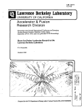 Cover page: Heavy Ion Fusion Acclerator Research at the Lawrence Berkeley Laboratory