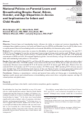 Cover page: National Policies on Parental Leave and Breastfeeding Breaks: Racial, Ethnic, Gender, and Age Disparities in Access and Implications for Infant and Child Health.