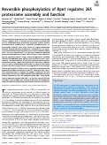 Cover page: Reversible phosphorylation of Rpn1 regulates 26S proteasome assembly and function