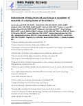 Cover page: Determinants of behavioral and psychological symptoms of dementia: A scoping review of the evidence