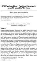 Cover page: ARMPatch: A Binary Patching Framework for ARM-based IoT Devices