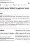 Cover page: Duodenal Microbiome and Serum Metabolites Predict Hepatocellular Carcinoma in a Multicenter Cohort of Patients with Cirrhosis